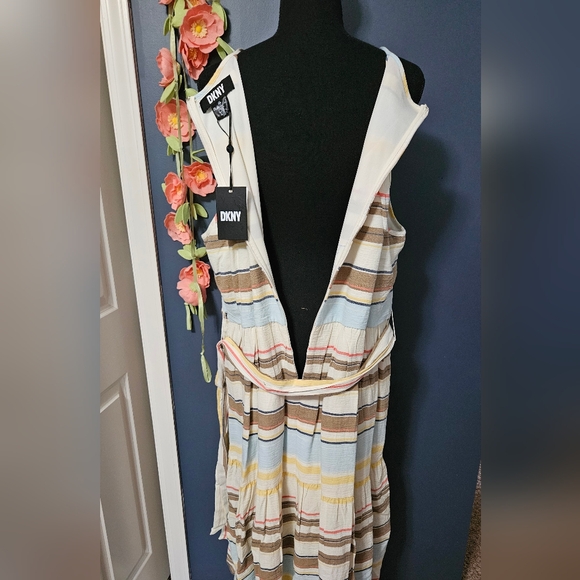 NWT DKNY Cotton Tiered Midi Sundress Plus Size 22W - Picture 5 of 9